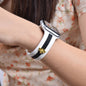 Apple Watch Silicone Band With Bee Charm Stud: 38/40/41mm / Gold / White/Black