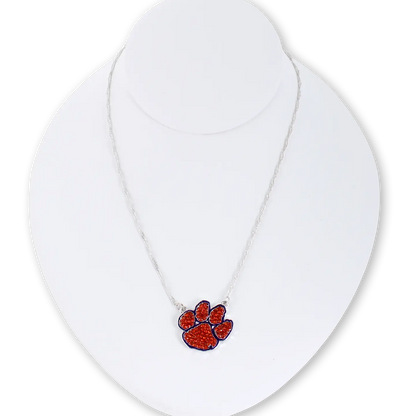 Clemson Tigers Crystal Logo Necklace