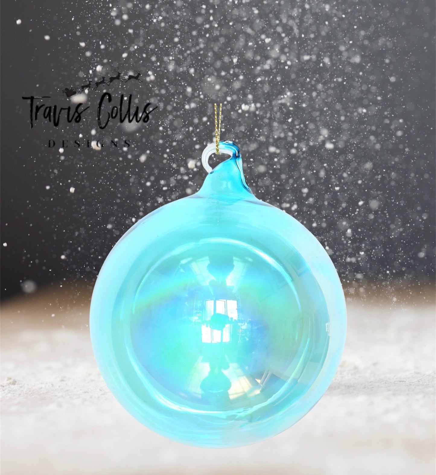 4.7" Blue Bottle Glass Ball Ornament