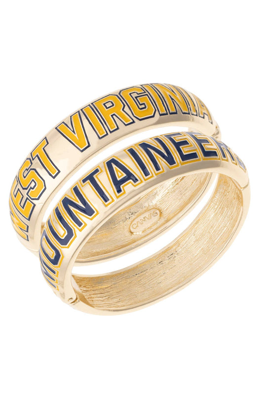 West Virginia Mountaineers Polished Metal Hinge Bangle