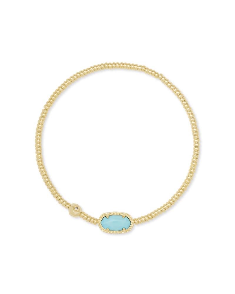 GRAYSON STRETCH BRACELET GOLD LIGHT BLUE MAGNESITE