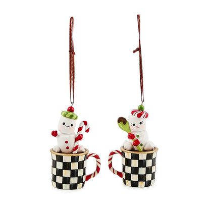 Check It Out Marshmallow Ornaments, Set Of 2