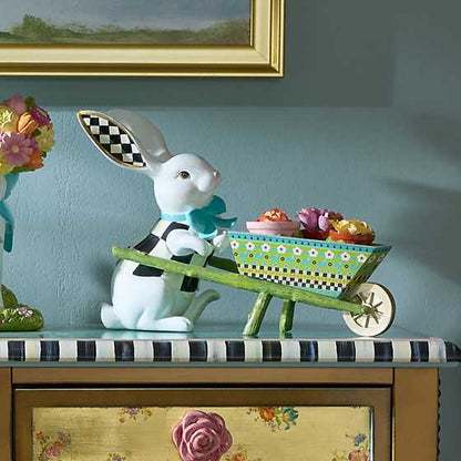 Calico Bunny with Wheelbarrow by Mackenzie Childs