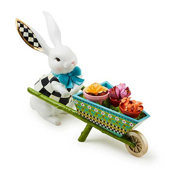 Calico Bunny with Wheelbarrow by Mackenzie Childs