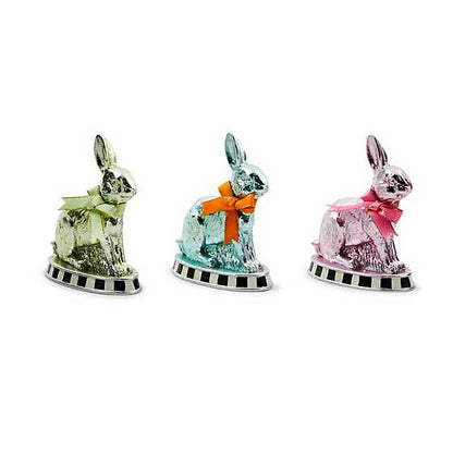 Calico Mini Foil Bunnies, Set of 3 by Mackenzie Childs