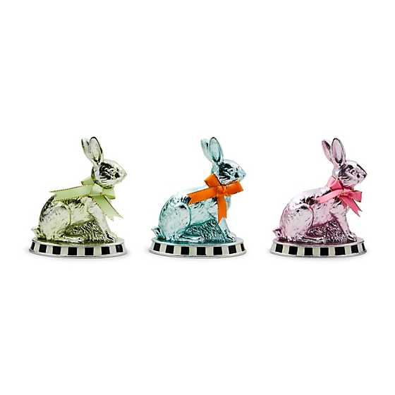 Calico Mini Foil Bunnies, Set of 3 by Mackenzie Childs