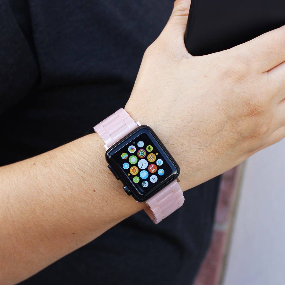 Resin Bracelet Light Weight Bands for Apple Watch: 38/40/41mm / Pink White