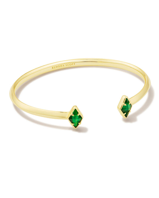 KINSLEY CUFF BRACELET GOLD KELLY GREEN ILLUSION