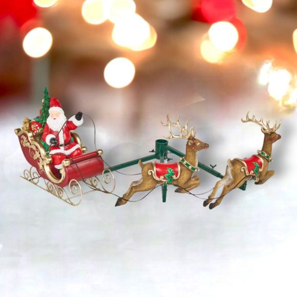 Santa with Sleigh Tree Decor - 31"