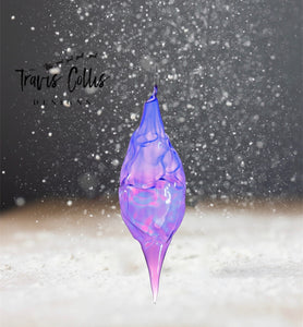 10" Purple Diamond Glass Finial Ornament
