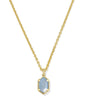 HALLIE SHORT PENDANT NECKLACE GOLD SKY BLUE MOTHER OF PEARL