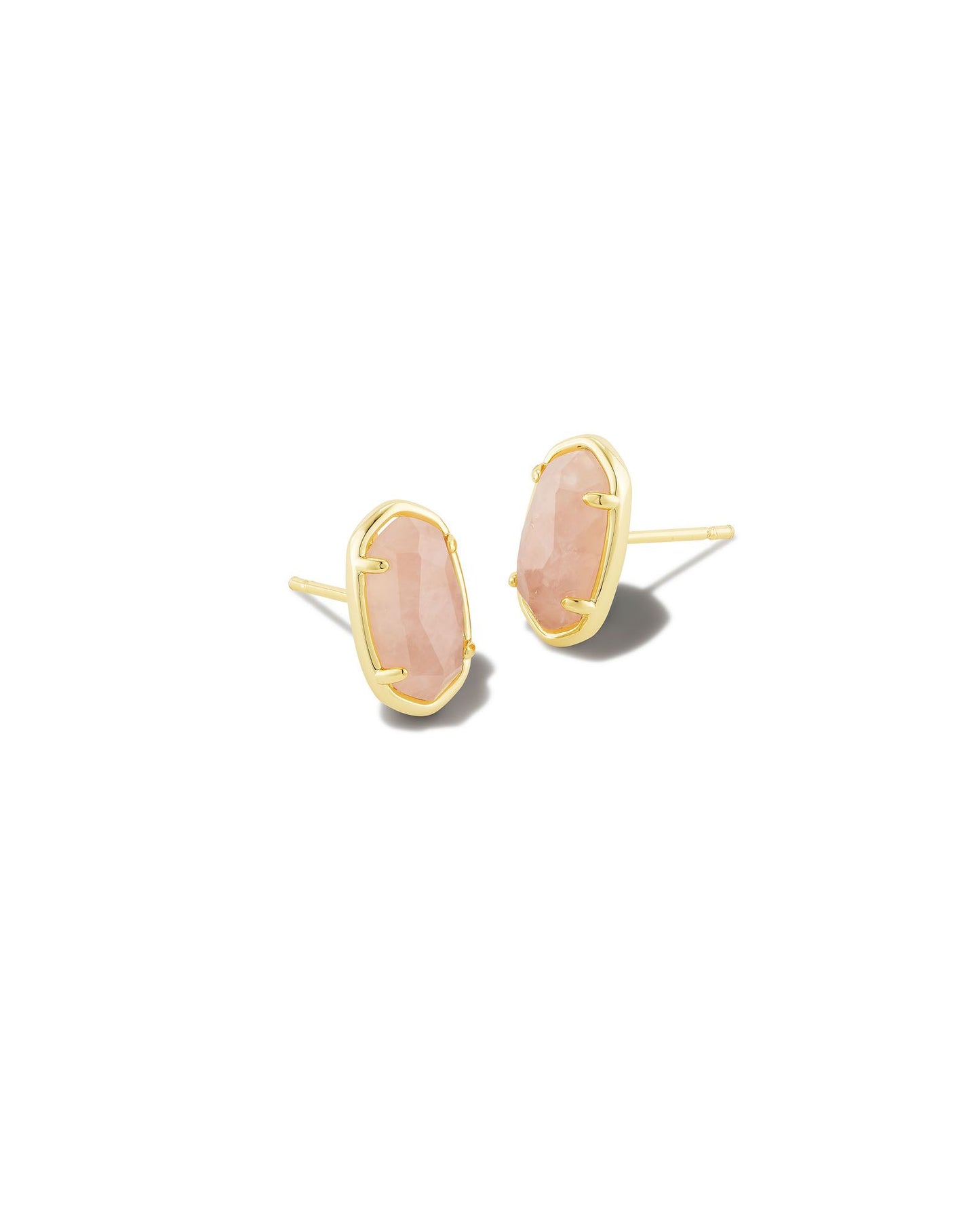 GRAYSON CRYSTAL STUD EARRINGS GOLD ROSE QUARTZ