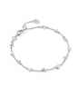 HAVEN DELICATE CHAIN BRACELET SILVER PINK ENAMEL