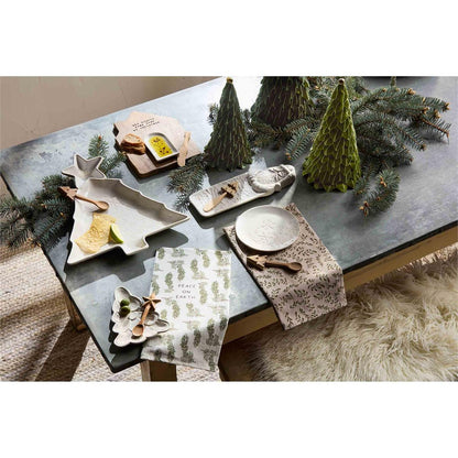 White Santa Hostess Tray Set