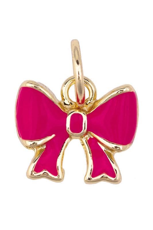 Enamel Bow Charm in Pink