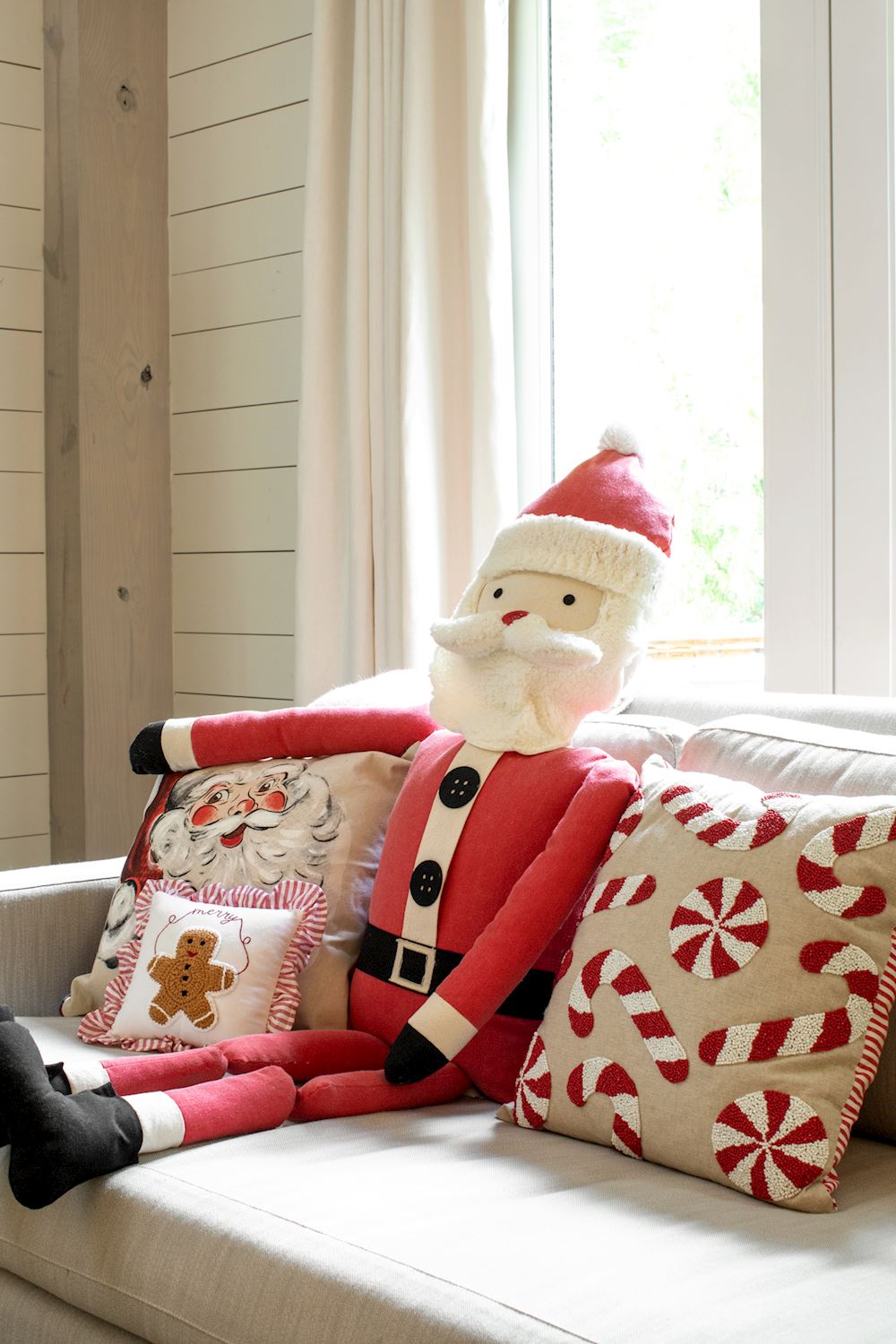 CANDY CANE BEADED PILLOW