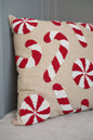 CANDY CANE BEADED PILLOW