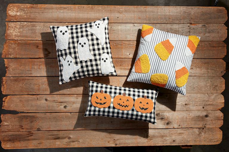 CANDY CORN HALLOWEEN PILLOW