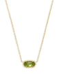 ELISA SHORT PENDANT NECKLACE GOLD PERIDOT ILLUSION