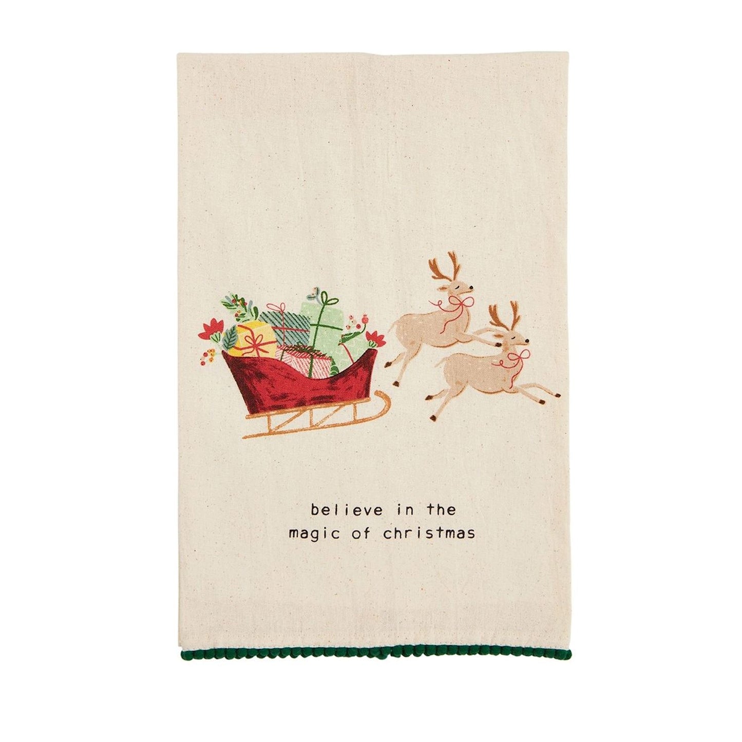 SLEIGH PRINT CHRISTMAS TOWELS