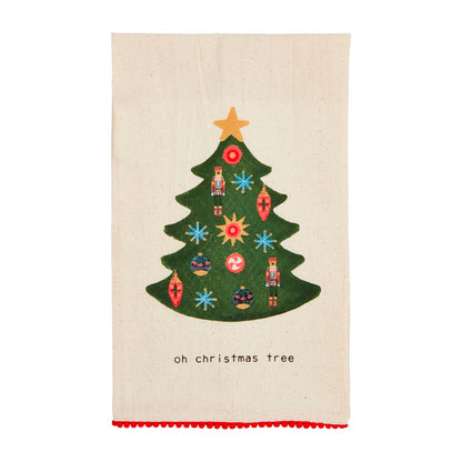 TREE PRINTED CHRISTMAS TOWELS