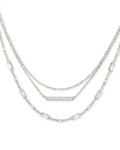 Load image into Gallery viewer, ADDISON MULTI STRAND NECKLACE RHODIUM METAL