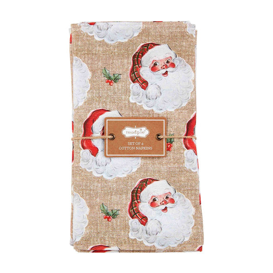 Vintage Santa Napkin Set of 4