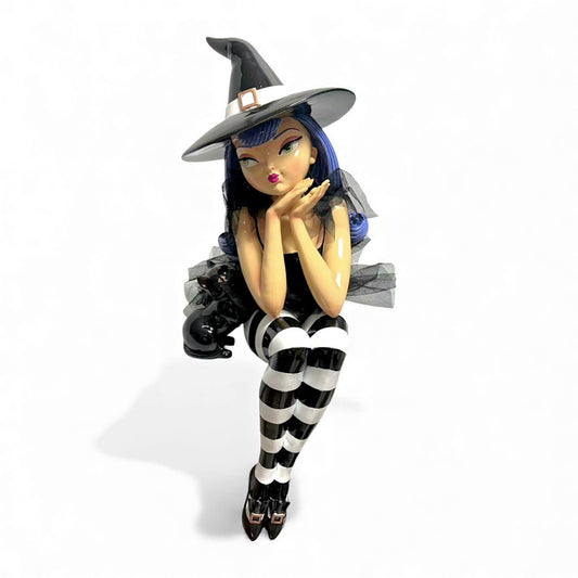 23in Purple Hair Shelf Sitting Witch