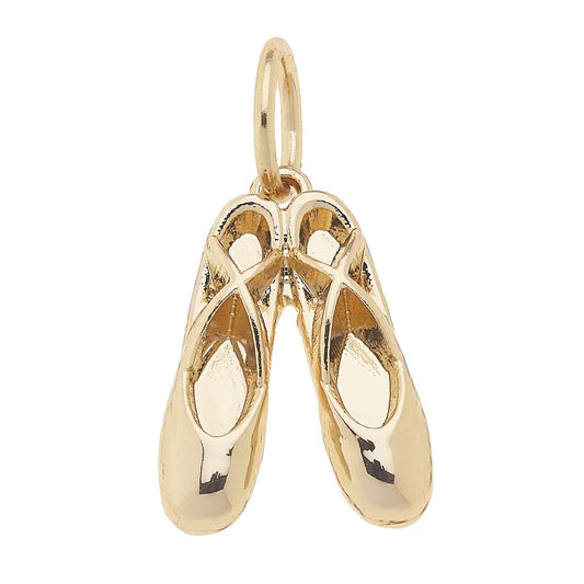 Ballet Slippers Charm in Shiny Gold