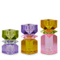 5.5" MULTICOLOR SQUARE CUT CRYSTAL CANDLE HOLDERS