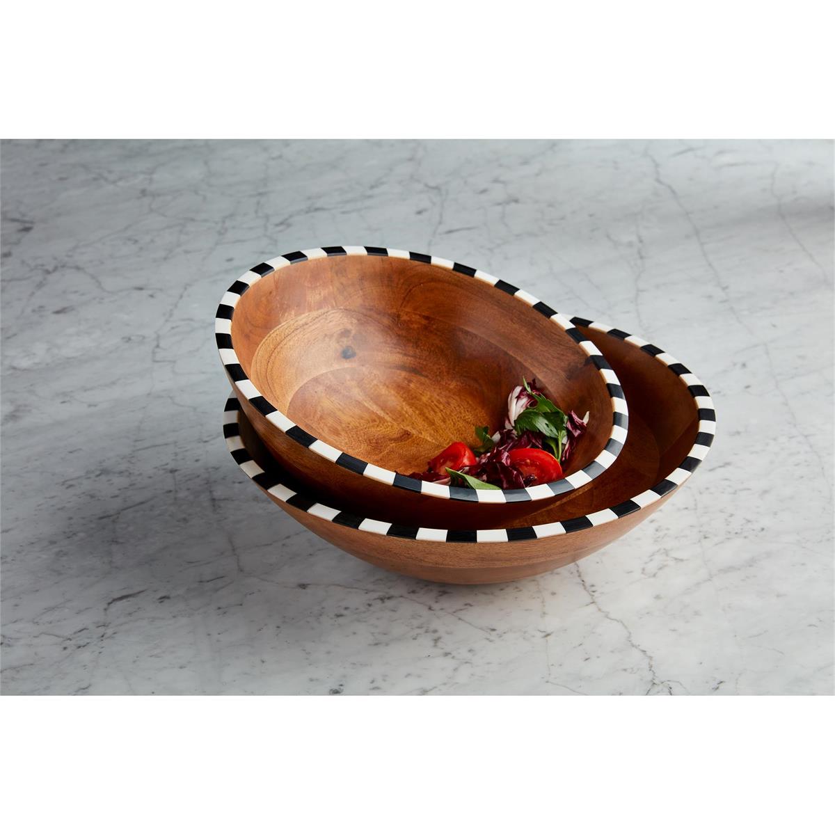 Checkered Trim Bowl Set