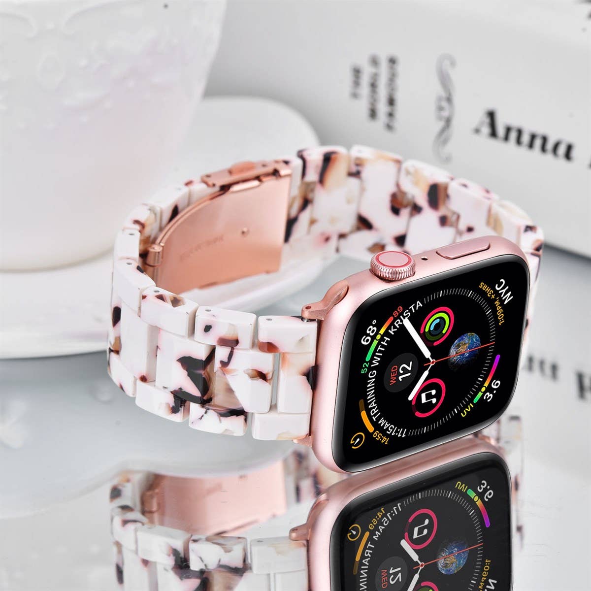 Resin Bracelet Light Weight Bands for Apple Watch: 38/40/41mm / White