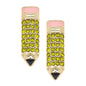 Pave #2 Enamel Pencil Stud Earrings in Yellow