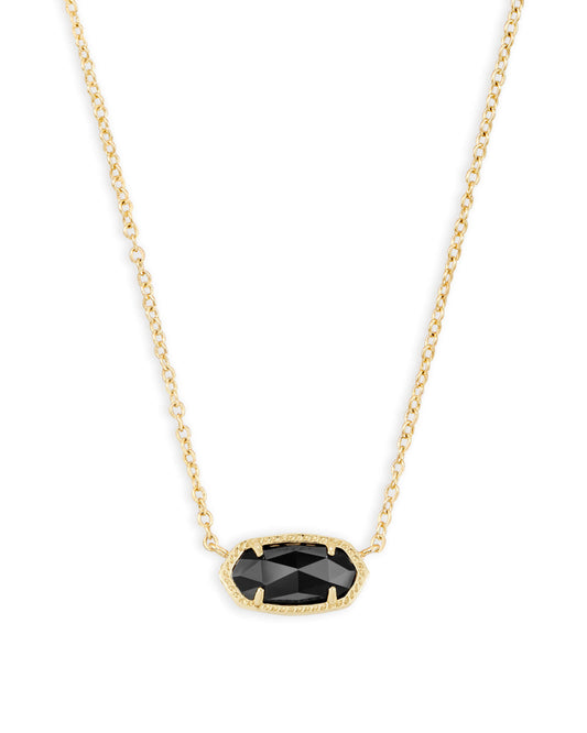 ELISA SHORT PENDANT NECKLACE GOLD BLACK