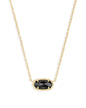 ELISA SHORT PENDANT NECKLACE GOLD BLACK