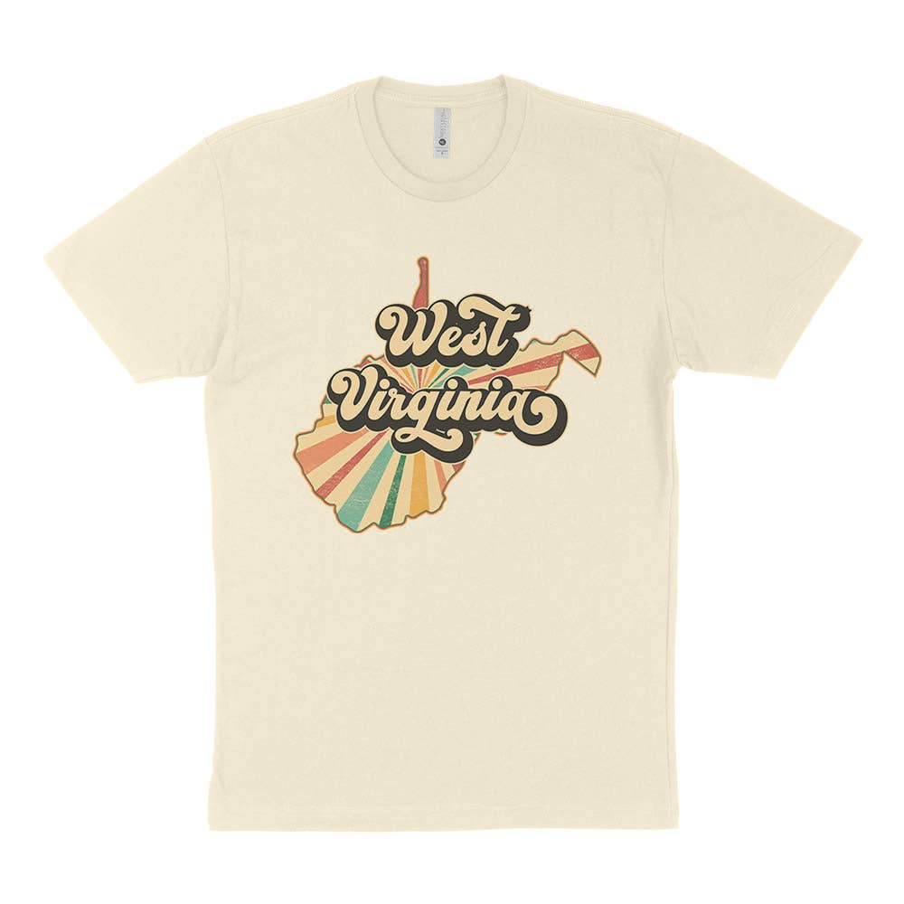 Retro West Virginia Shirt: Grey / Unisex XS