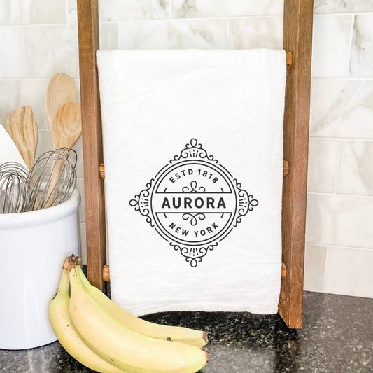 Vintage Flourish w/ Princeton, WV - Custom Cotton Tea Towel