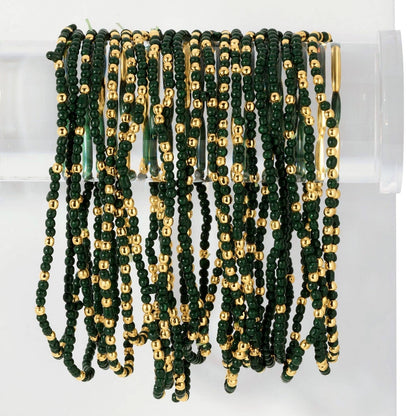 Stretch Seed Bead Solid Game Day Bracelets