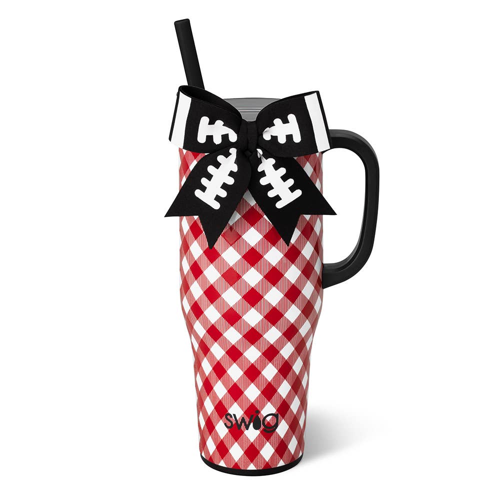 Gameday Gingham Red + Black Mega Mug (40oz)