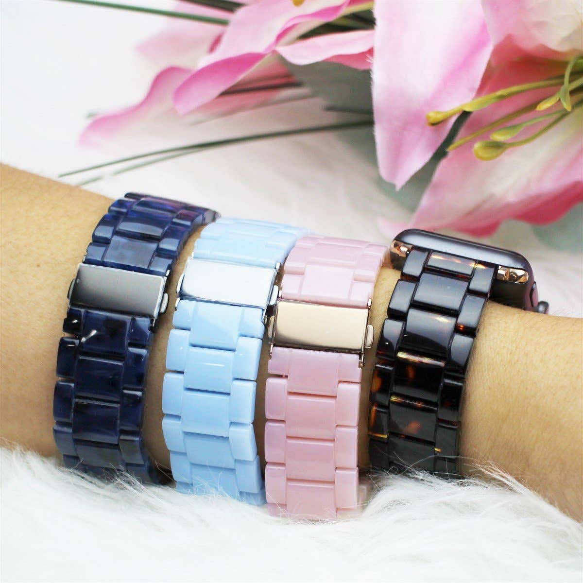 Resin Bracelet Light Weight Bands for Apple Watch: 38/40/41mm / Pink