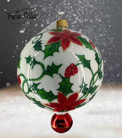 Nostalgia Bauble with Reflector - Holly - Made in Poland