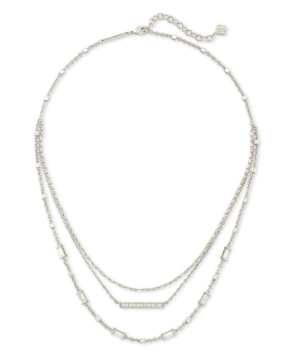 ADDISON MULTI STRAND NECKLACE RHODIUM METAL