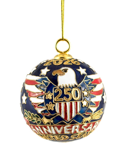 Handmade Cloisonne 250th Anniversary USA Ball Ornament