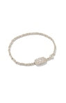 GRAYSON CRYSTAL STRETCH BRACELET RHODIUM WHITE CRYSTAL