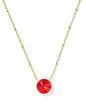 JOLIE SHORT PENDANT NECKLACE GOLD RED ILLUSION