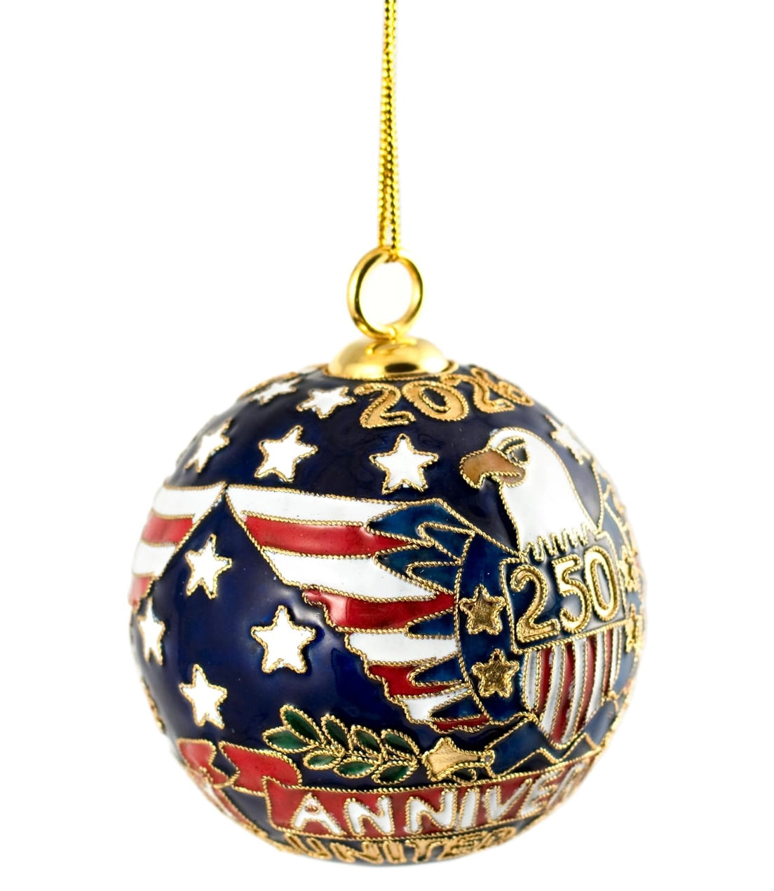 Handmade Cloisonne 250th Anniversary USA Ball Ornament
