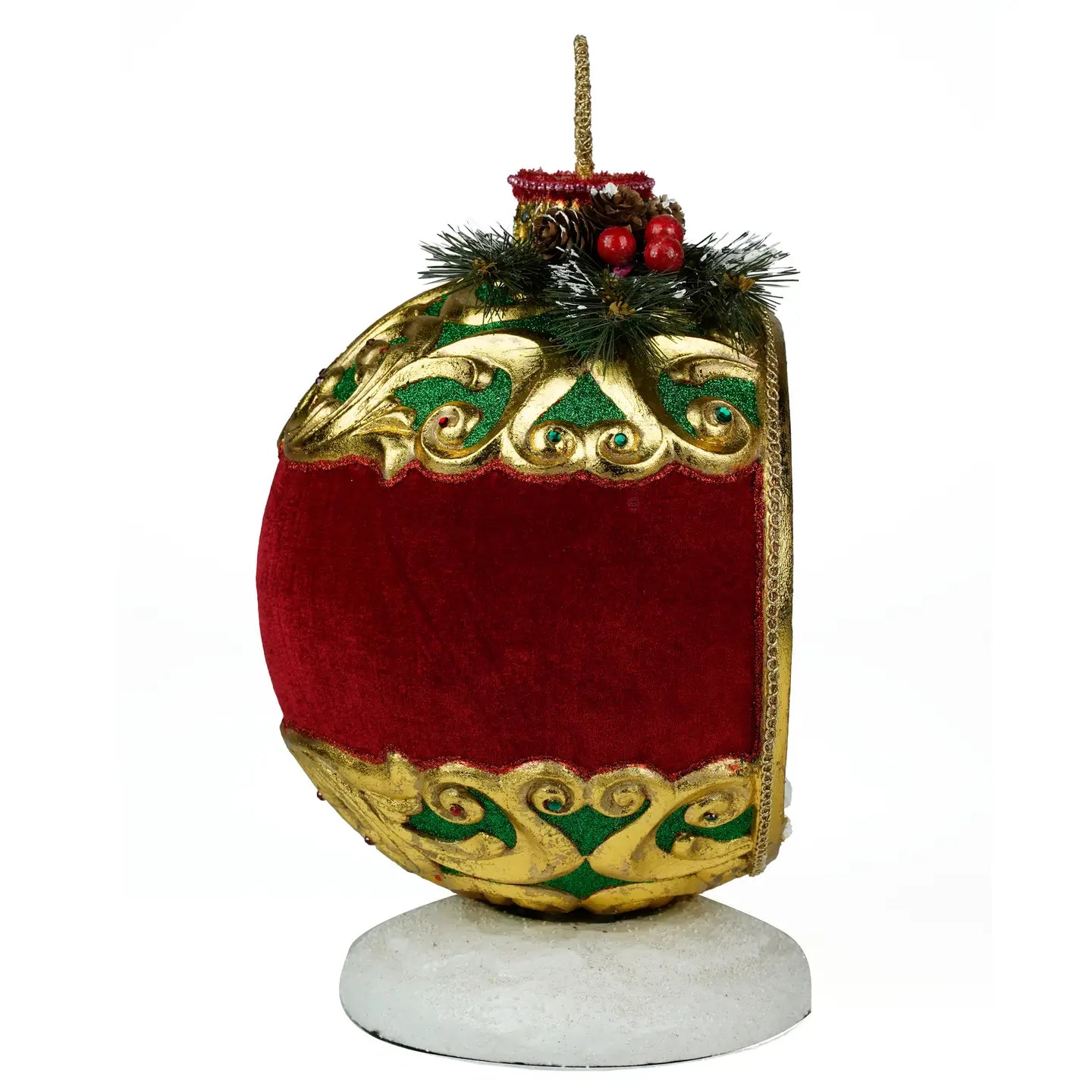 Santa with Snowman in Ornament Tbltp by Katherine's Collection