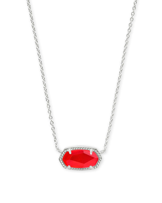 ELISA SHORT PENDANT NECKLACE RHODIUM RED ILLUSION