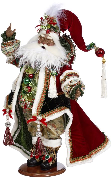 African American Santa Decorating Tree