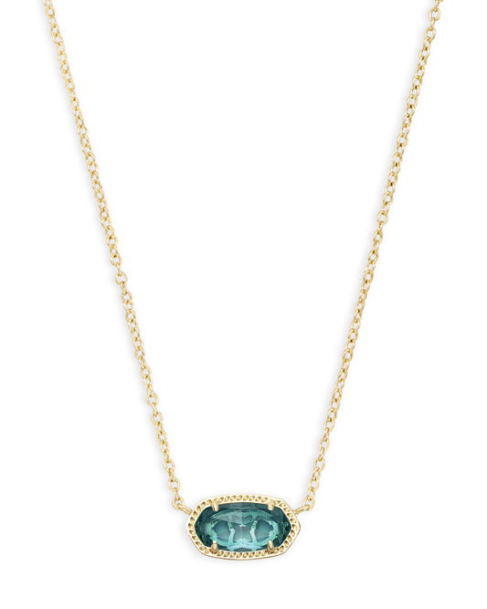 ELISA SHORT PENDANT NECKLACE GOLD LONDON BLUE